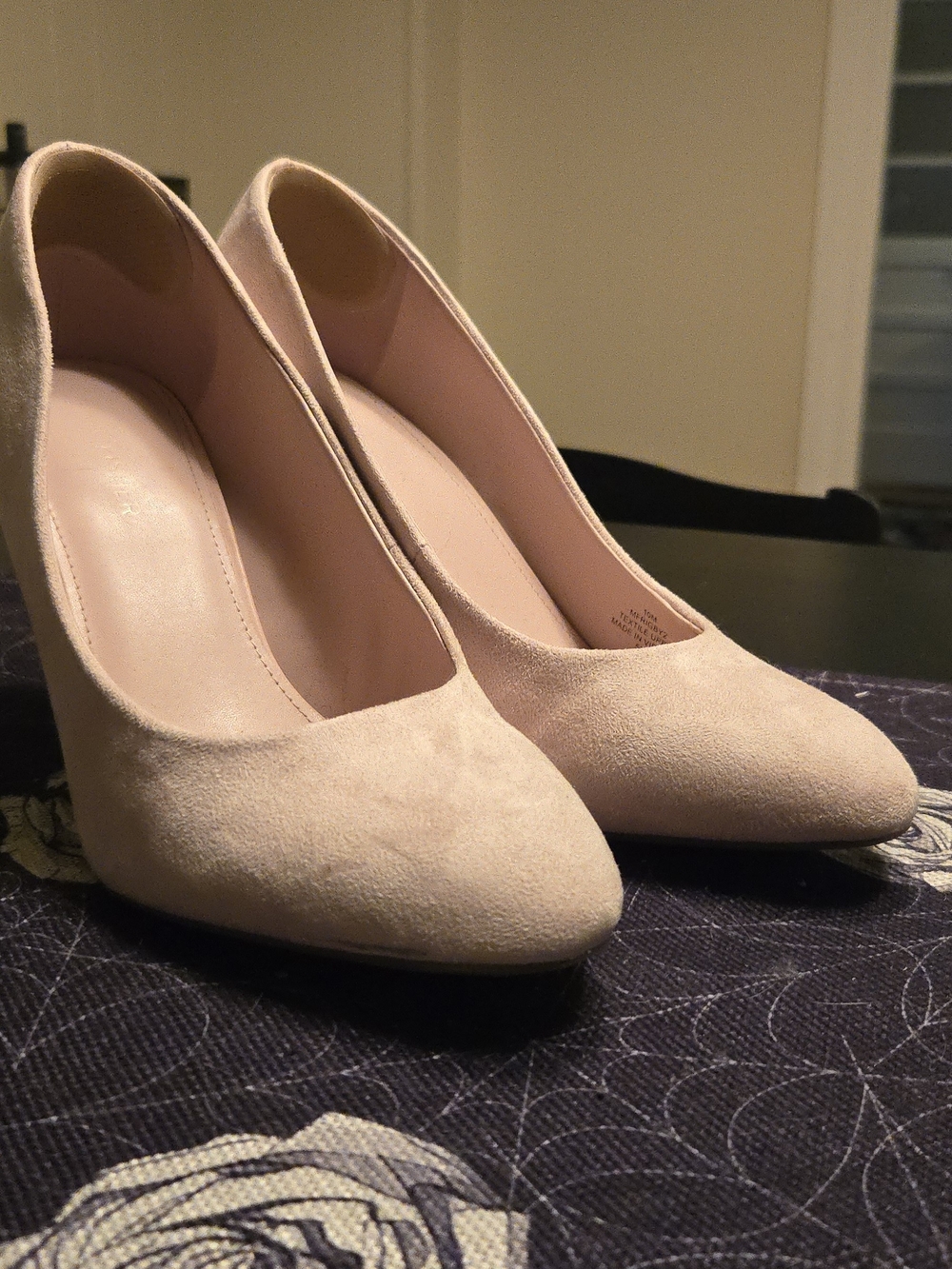 Marc Fisher Blush Pink Suede Round-Toe Stiletto Pumps